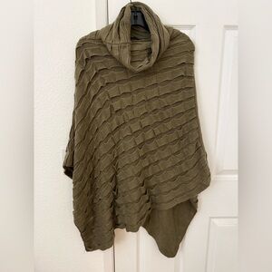 Olive Green Knit Poncho